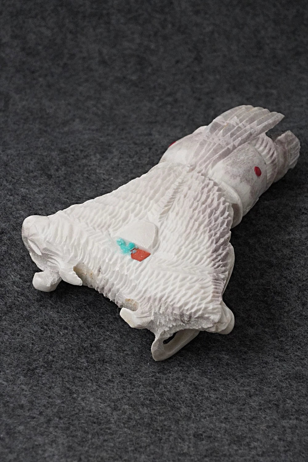 Buffalo Dancer Zuni Fetish Carving - Marlon Lowsayate