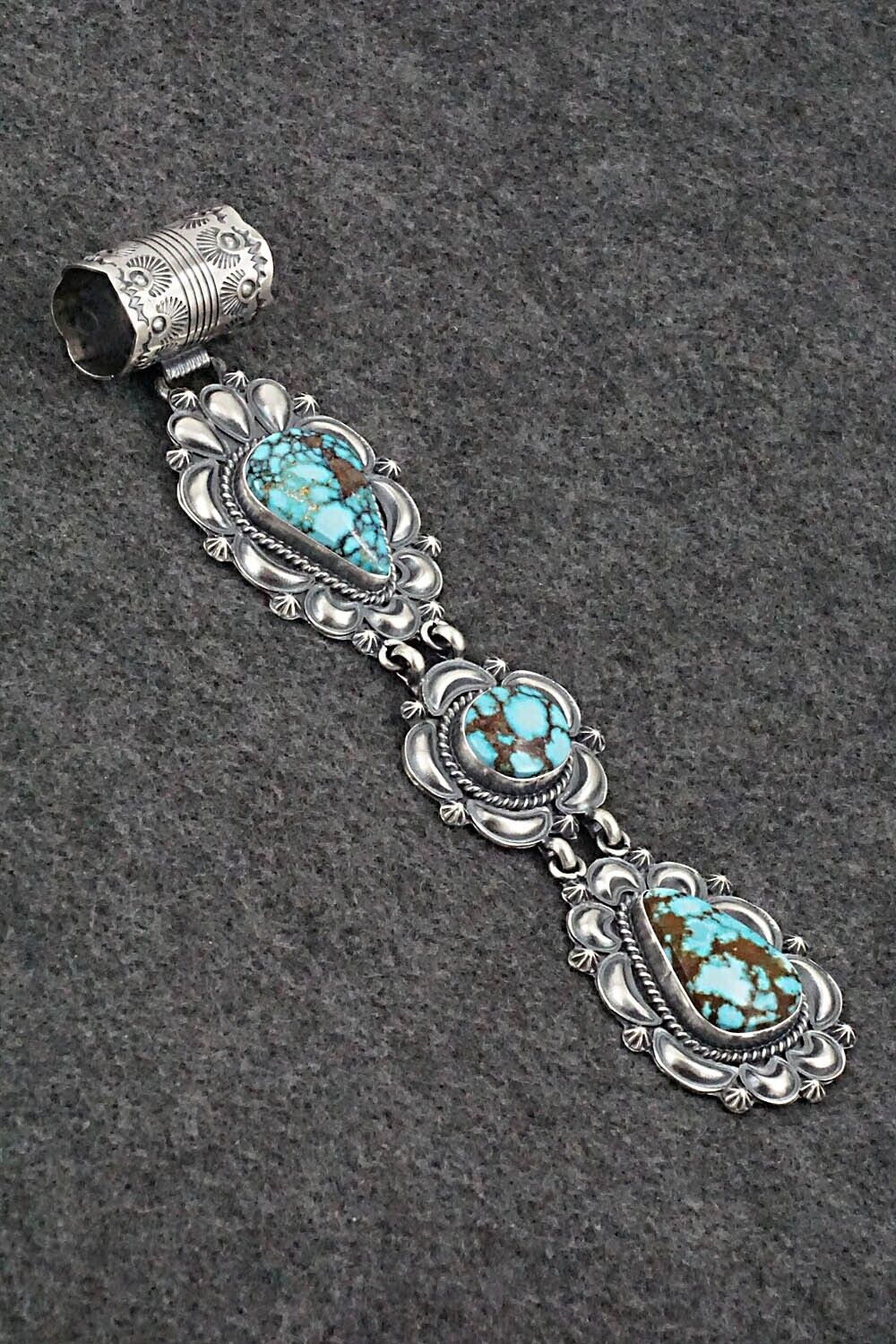 Turquoise & Sterling Silver Pendant - Raymond Delgarito