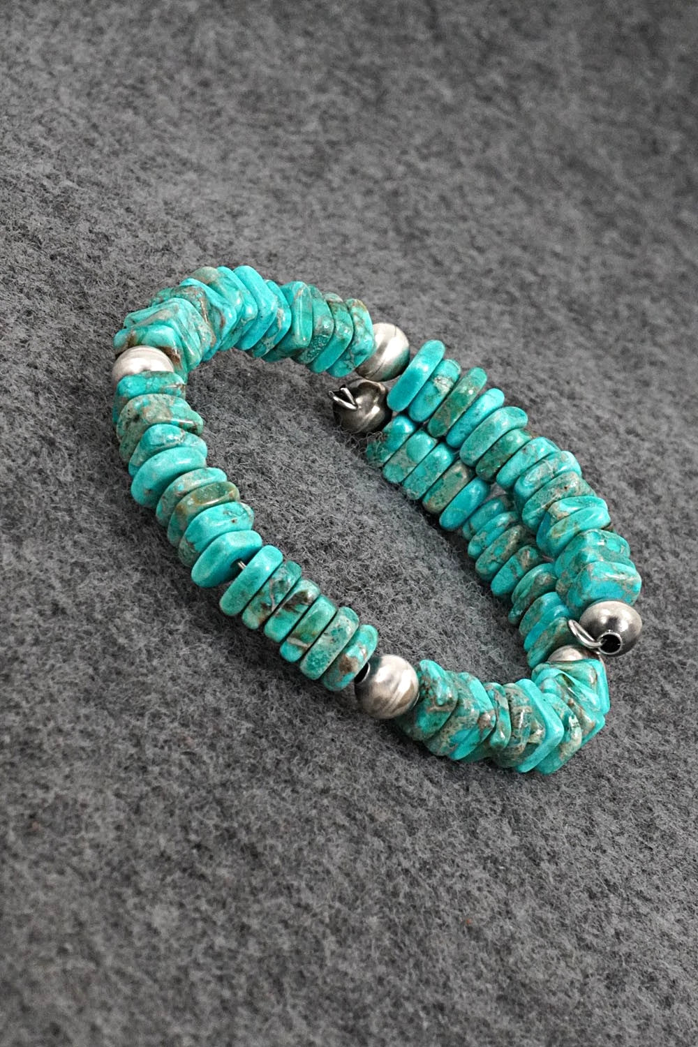 Turquoise & Sterling Silver Bracelet - Doreen Jake