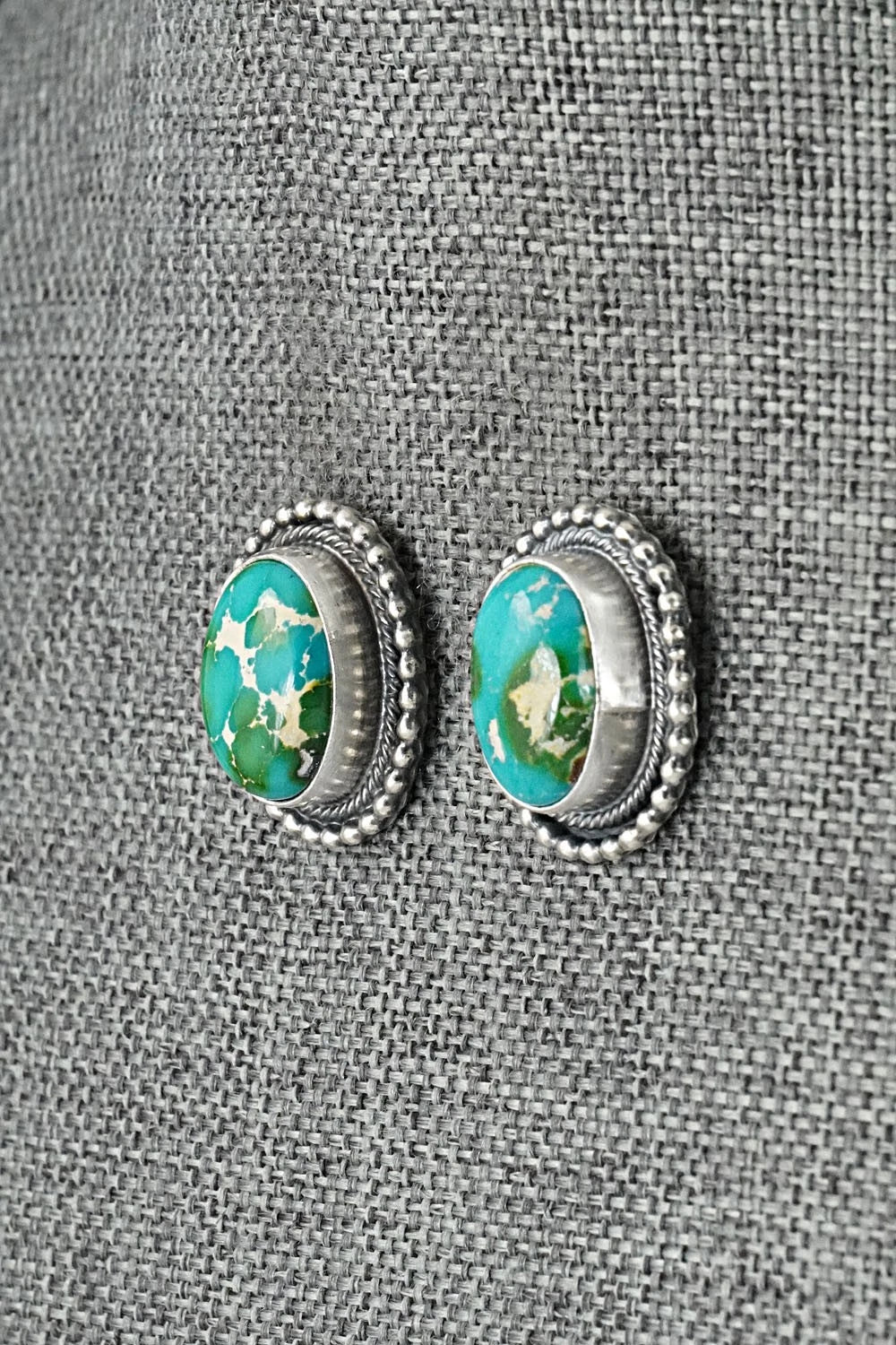 Turquoise & Sterling Silver Necklace and Earrings Set - Darrin Livingston