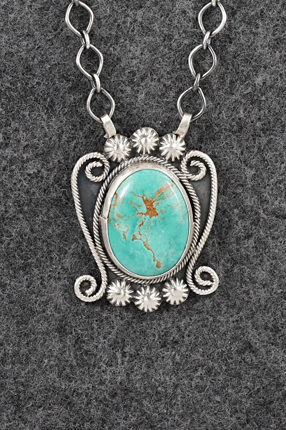 Turquoise & Sterling Silver Necklace - Cordell Platero
