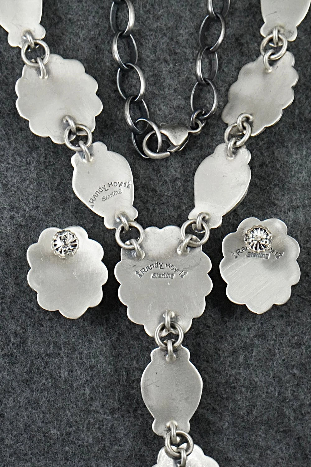Turquoise & Sterling Silver Necklace and Earrings Set - Randy Boyd