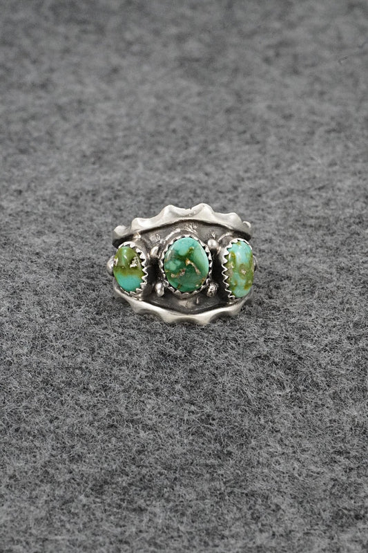 Turquoise & Sterling Silver Ring - Genevieve Francisco - Size 8