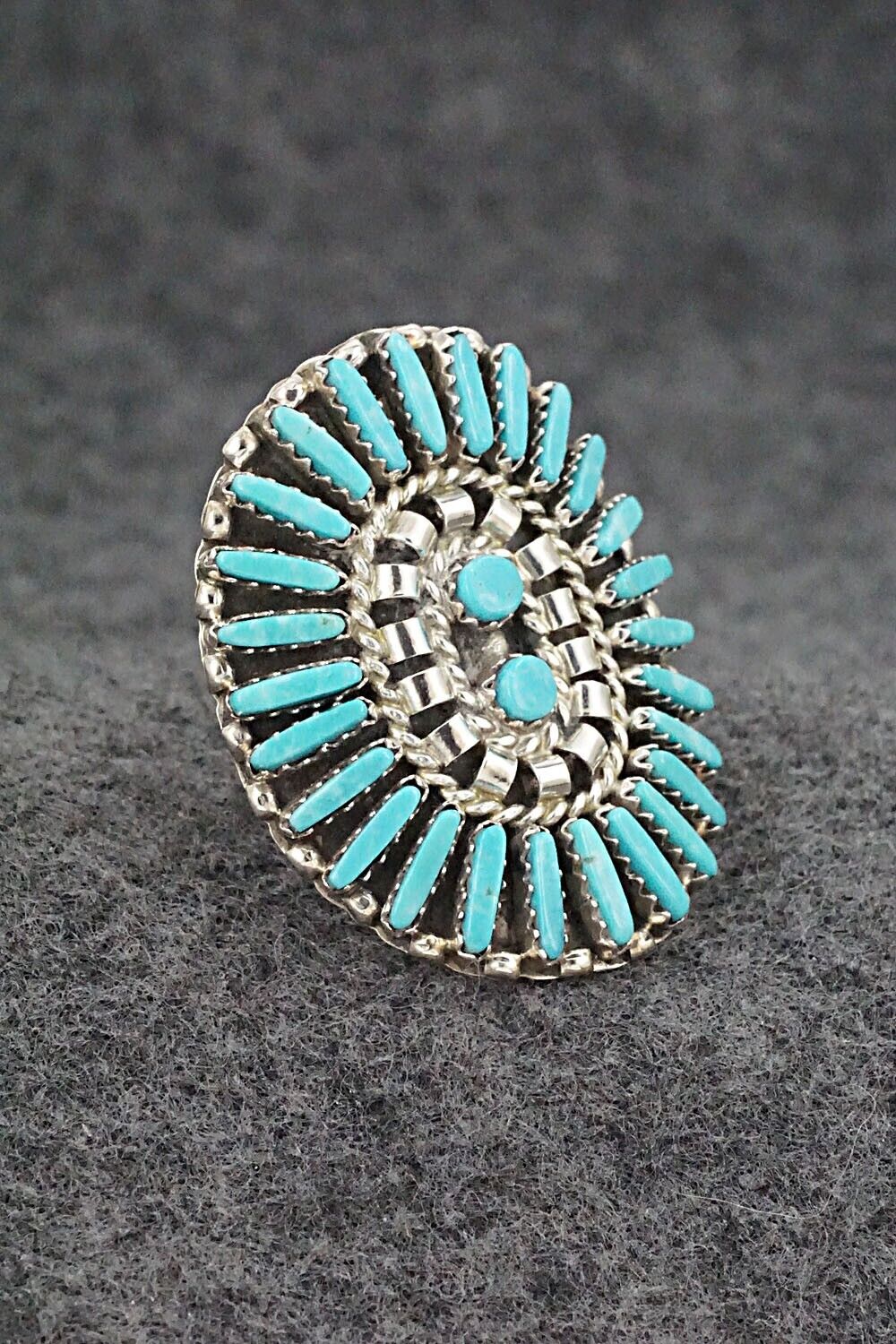 Turquoise & Sterling Silver Ring - Charlie John - Size 8.25