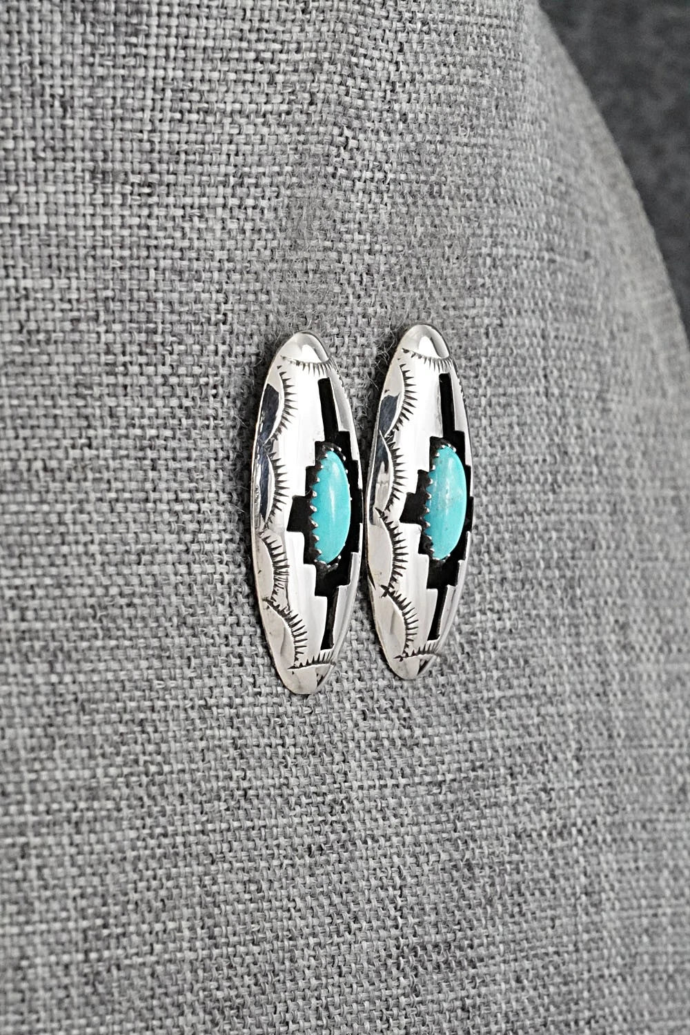 Turquoise & Sterling Silver Earrings - Felix Perry