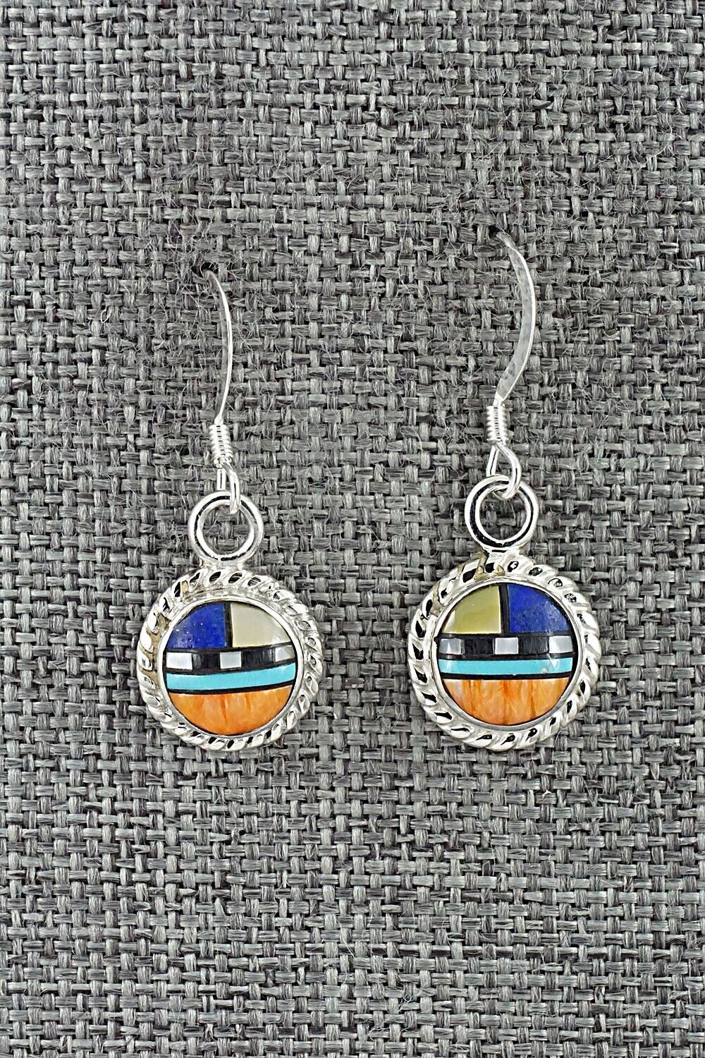 Multi-Stone & Sterling Silver Earrings - Delbert Kallestewa Jr.