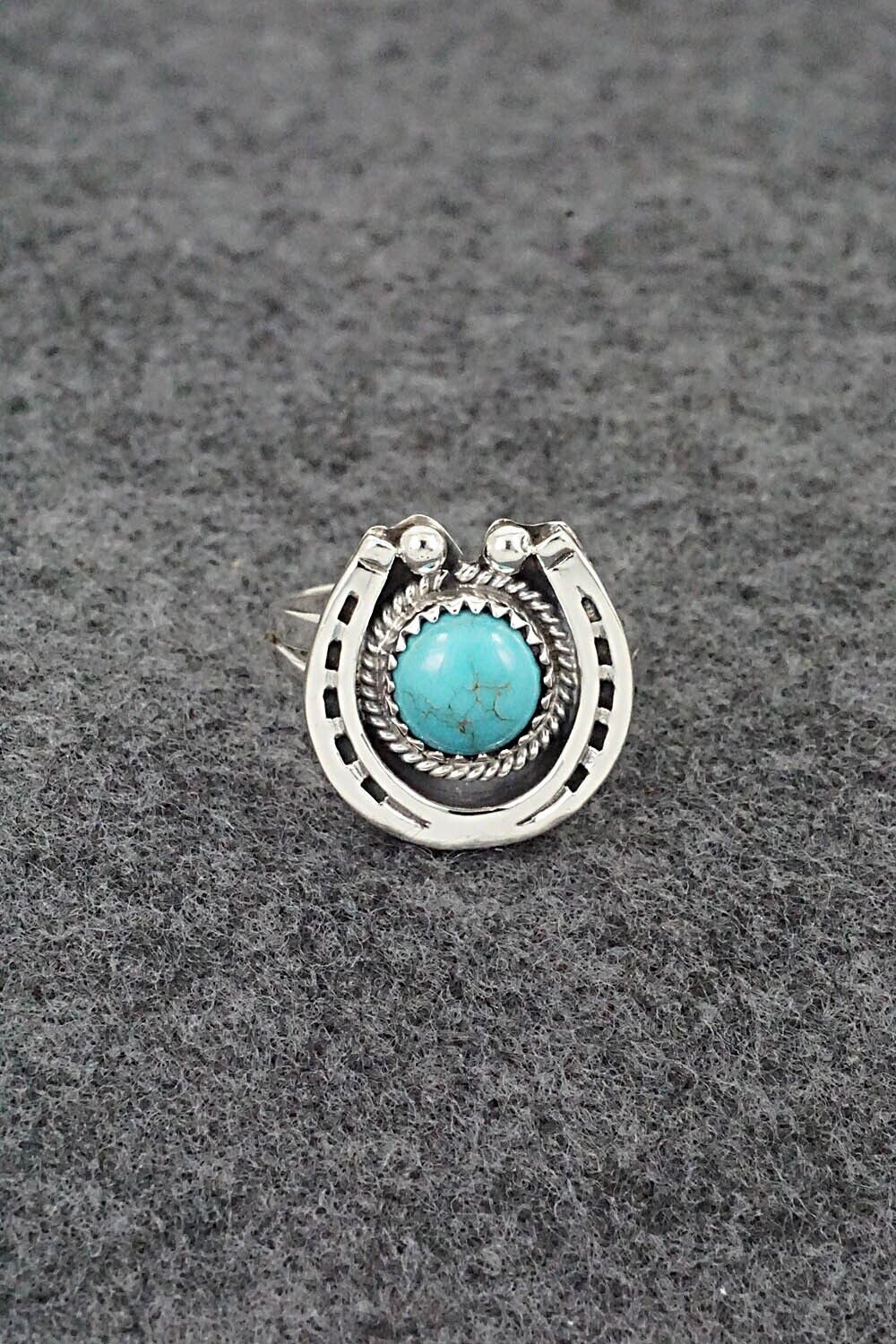 Turquoise & Sterling Silver Ring - Alice Rose Saunders - Size 8