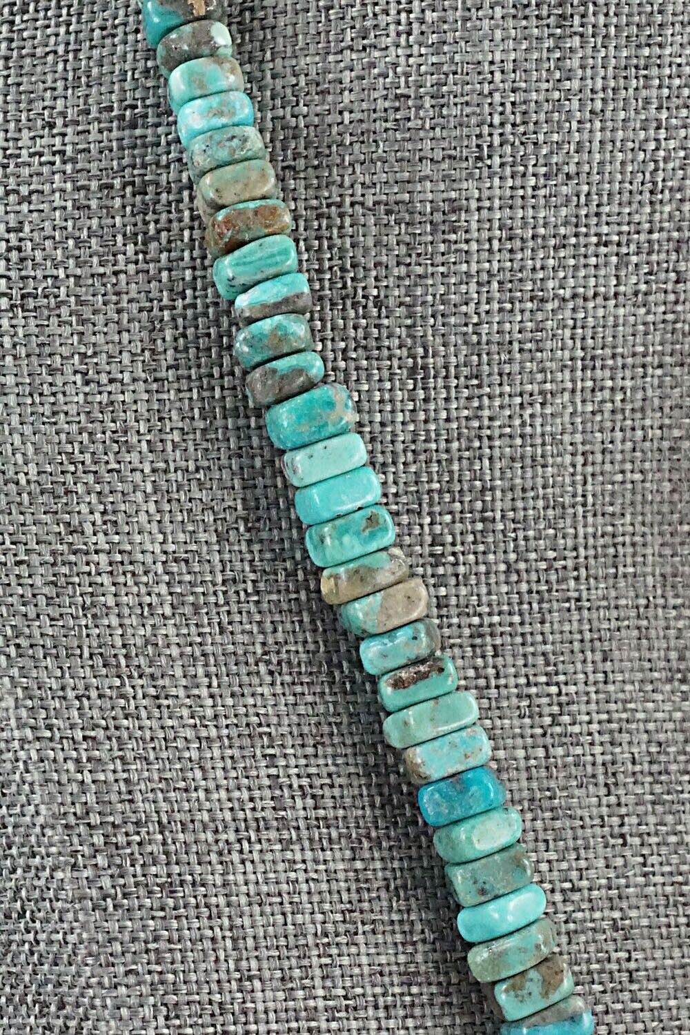 Turquoise & Sterling Silver Necklace 18" - Doreen Jake