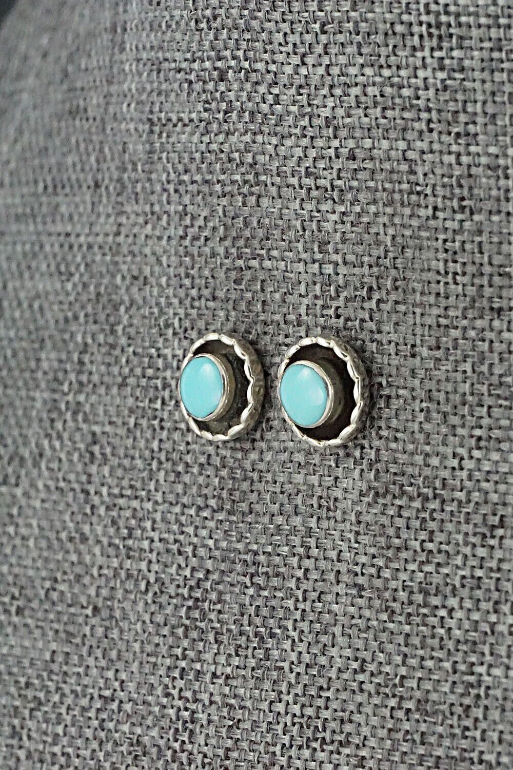 Turquoise & Sterling Silver Earrings - Carina Leekity