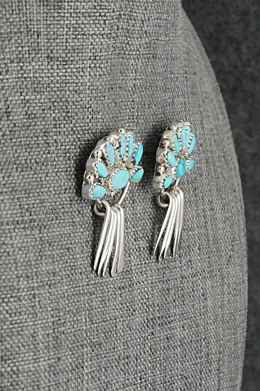 Turquoise & Sterling Silver Earrings - Justina Wilson