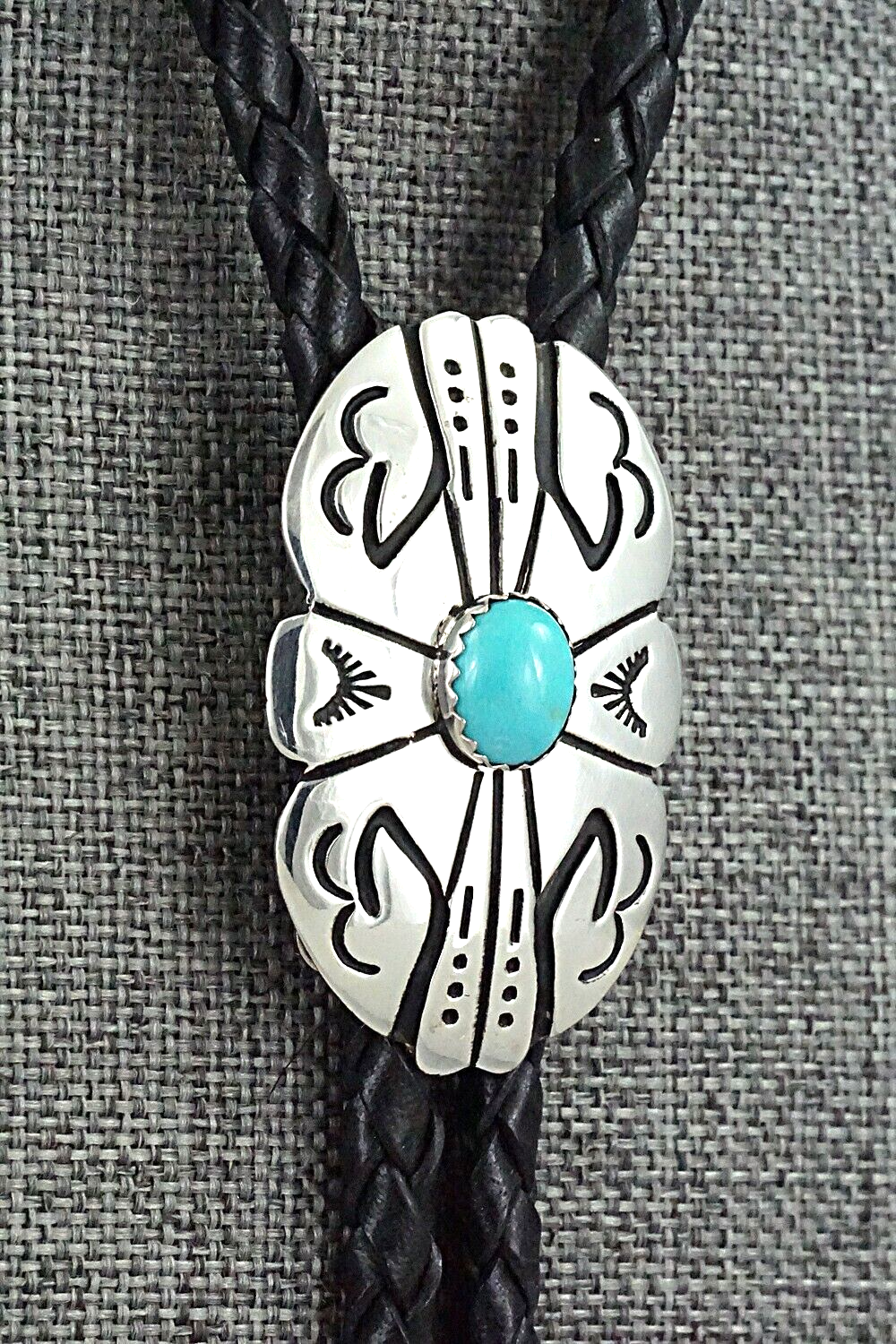 Turquoise & Sterling Silver Bolo Tie - Rosita Singer