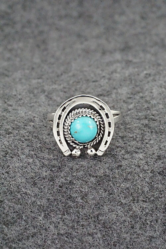 Turquoise & Sterling Silver Ring - Alice Rose Saunders - Size 8.5