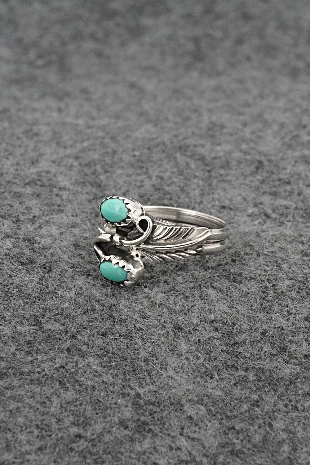 Turquoise & Sterling Silver Ring - Harry B. Yazzie - Size 6.75