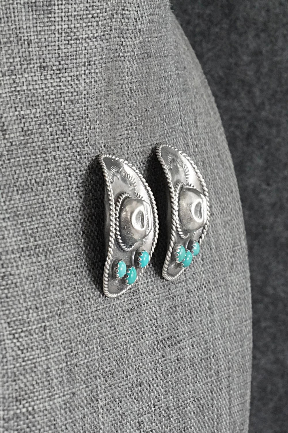 Turquoise & Sterling Silver Earrings - Bobby Platero