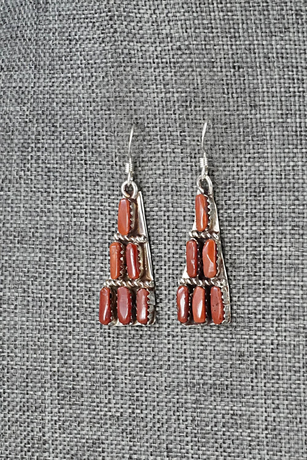 Coral & Sterling Silver Pendant and Earrings Set - Evangeline Tsabetsaye
