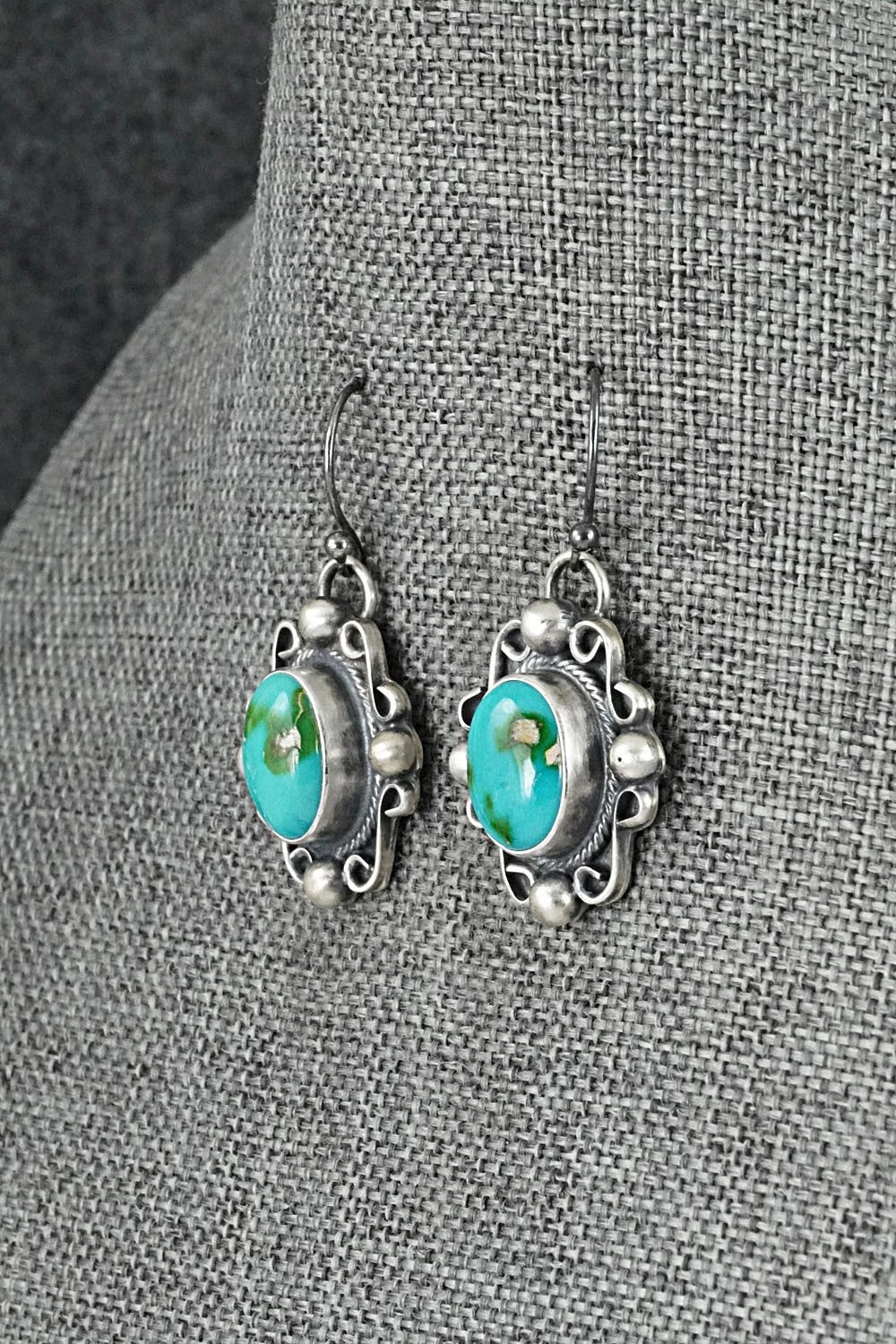 Turquoise & Sterling Silver Necklace and Earrings Set - Kathleen Livingston