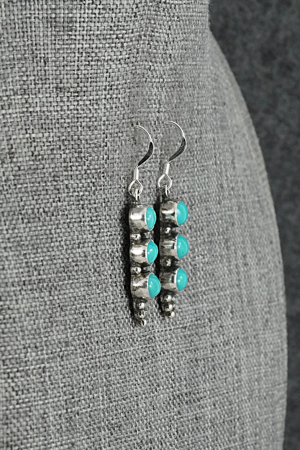 Turquoise & Sterling Silver Earrings - Gary Shorty