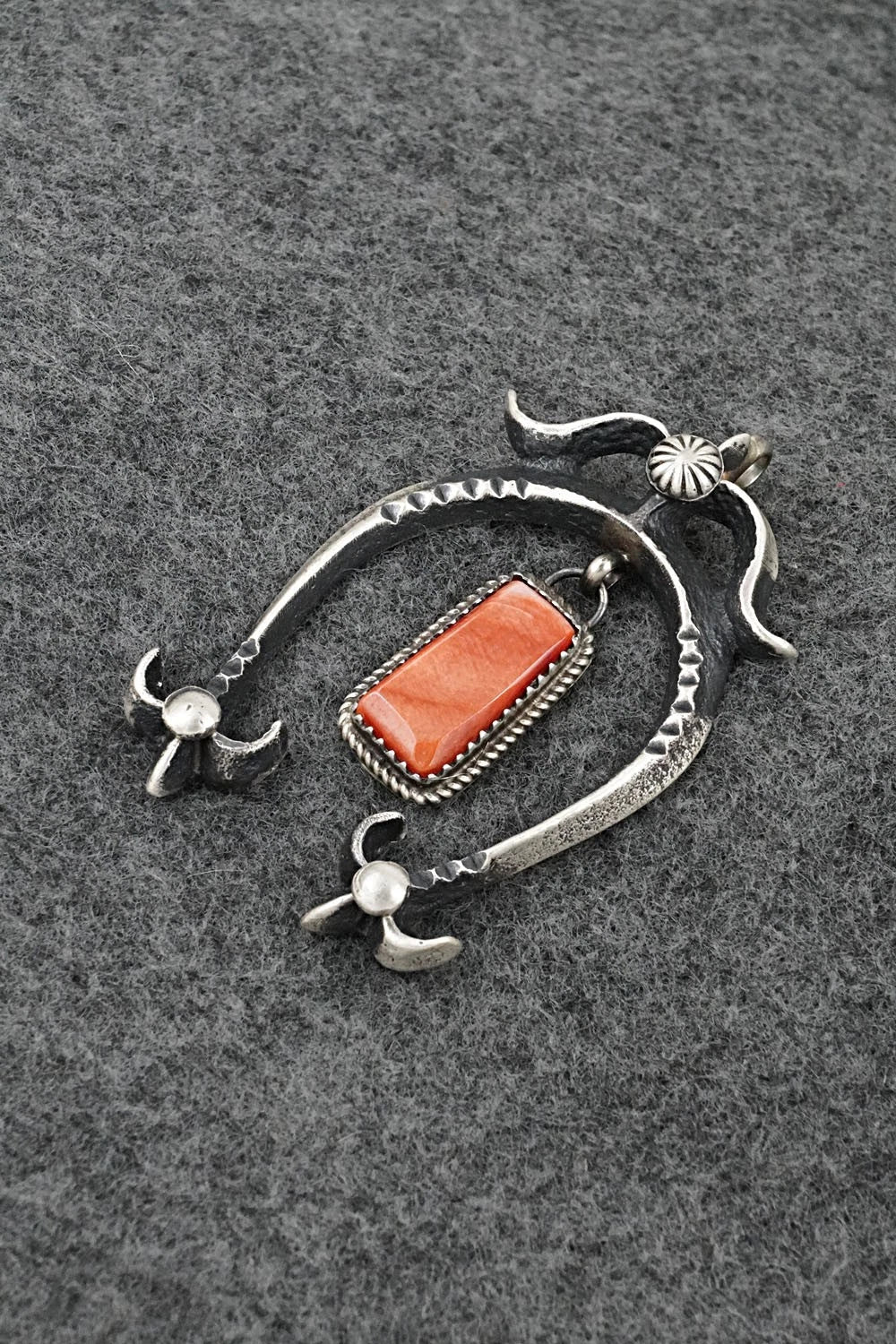 Spiny Oyster and Sterling Silver Pendant - Martha Cayatineto