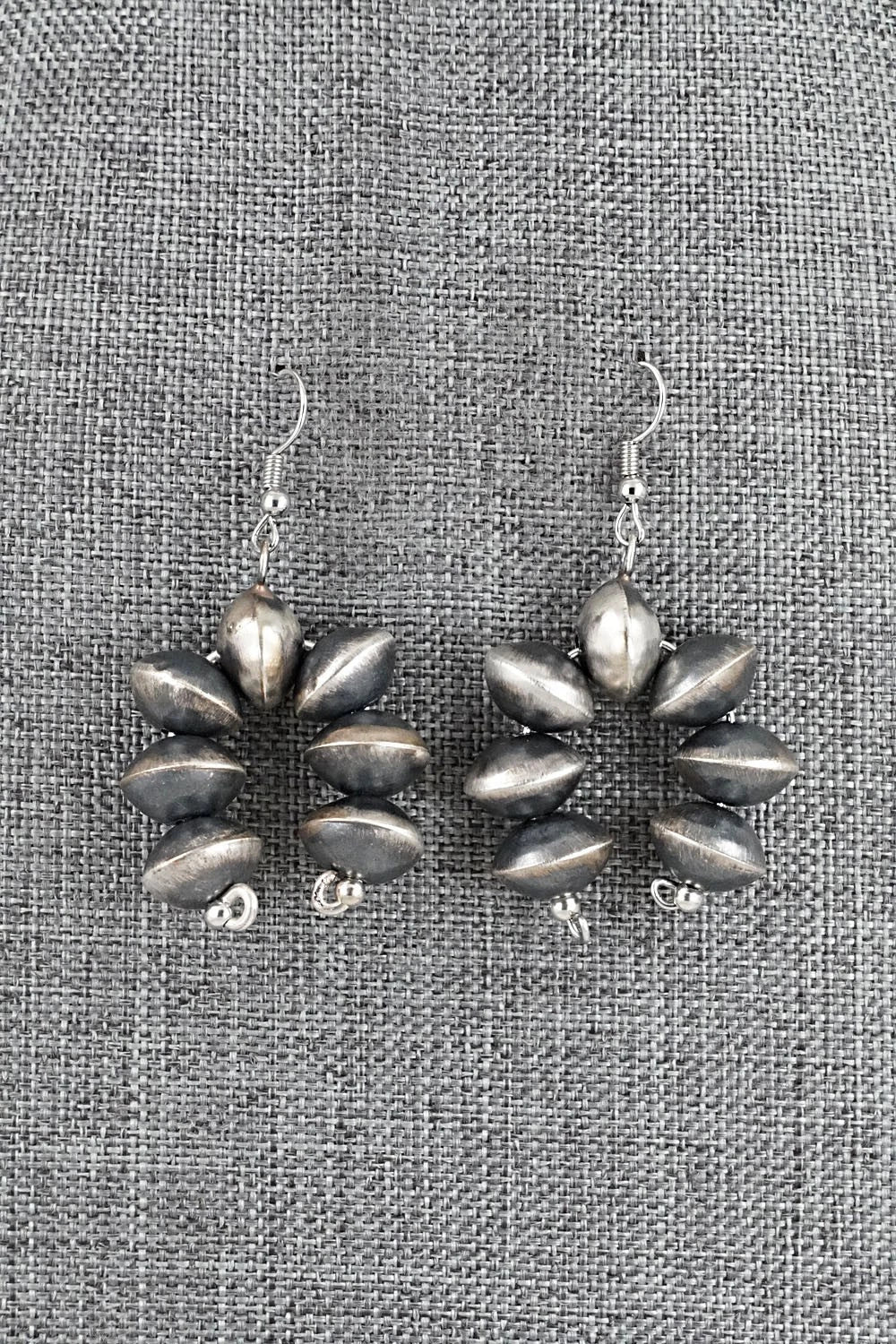 Sterling Silver Navajo Pearl Earrings - Ashanti Nez