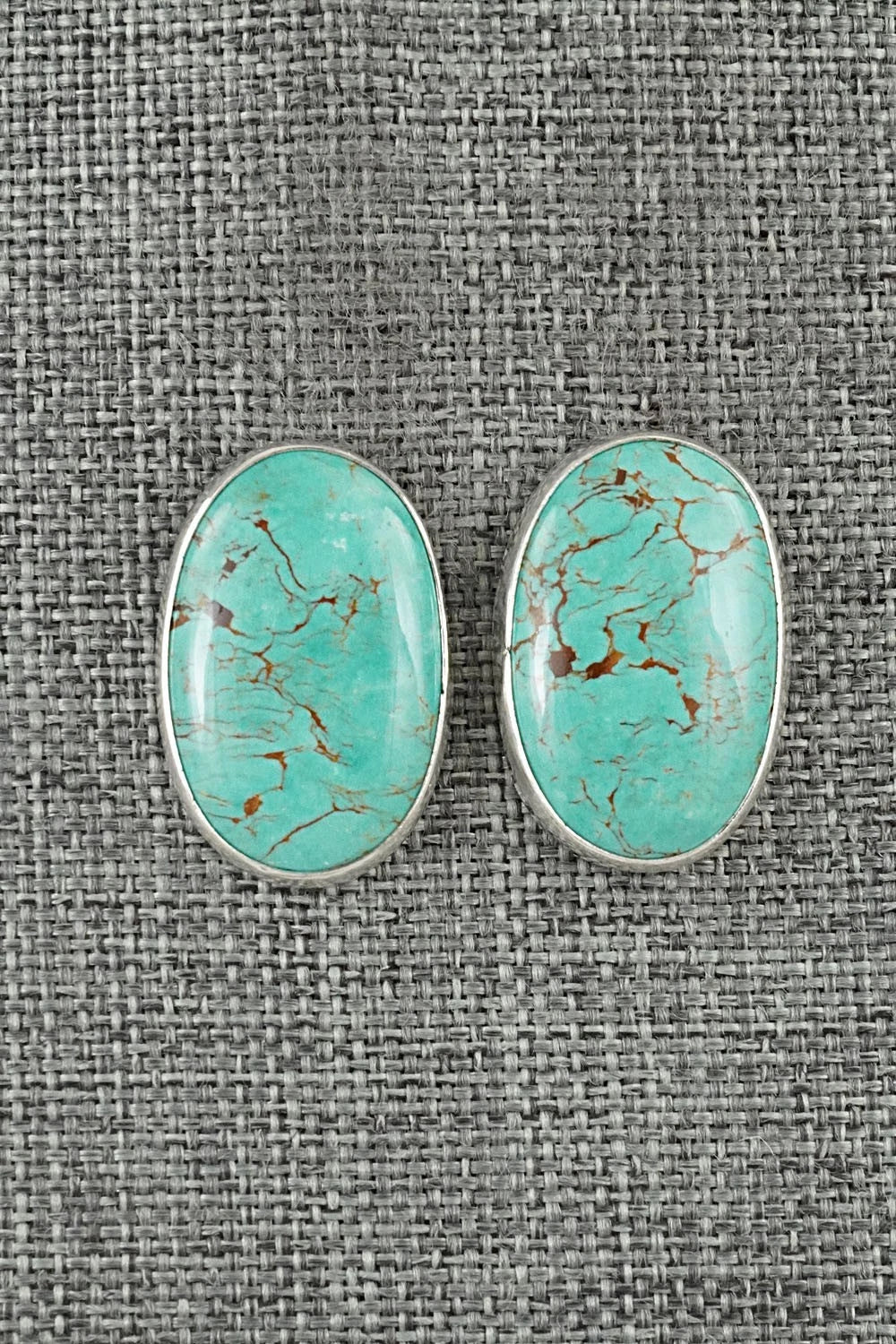 Turquoise & Sterling Silver Earrings - Eugene Gruber