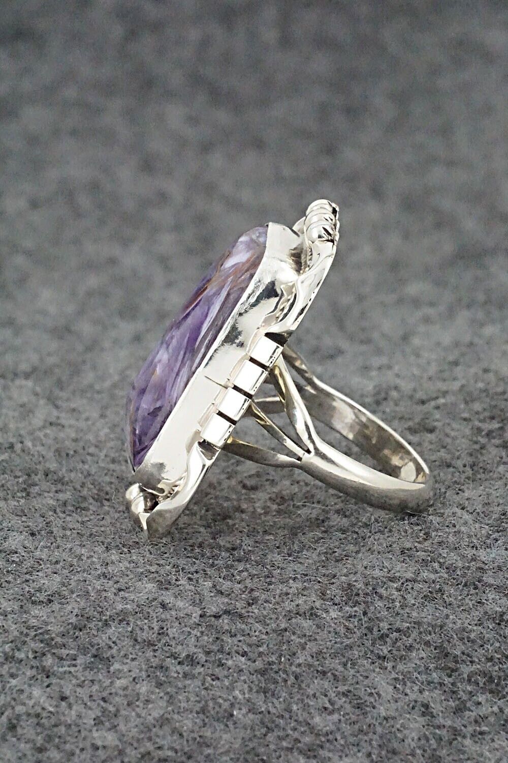 Charoite & Sterling Silver Ring - Samuel Yellowhair - Size 7.75