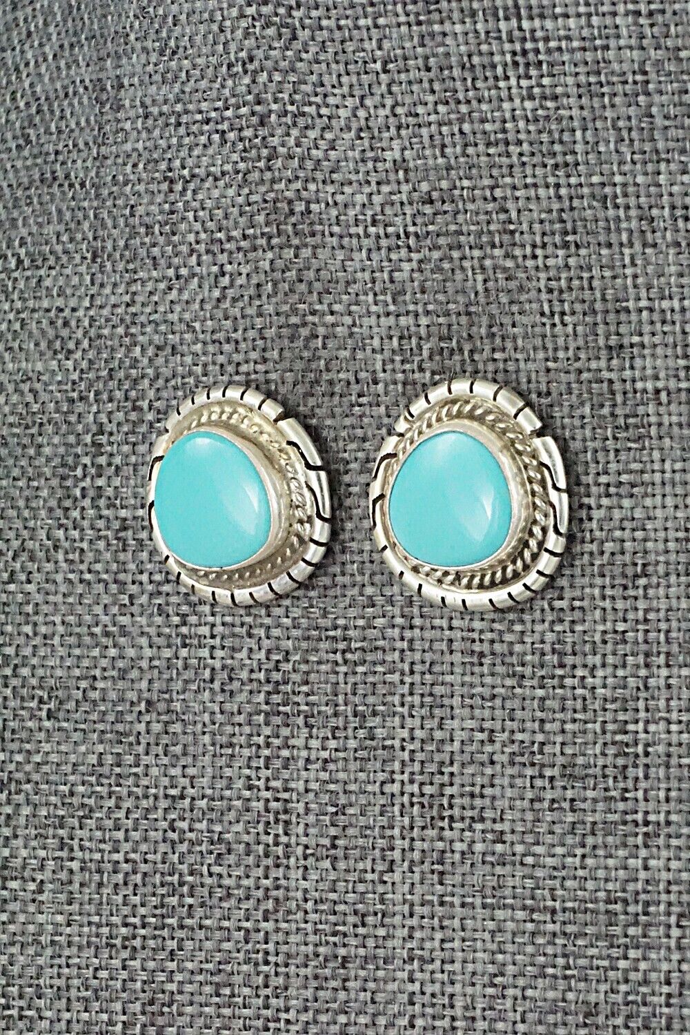 Turquoise & Sterling Silver Earrings - Peggy Skeets