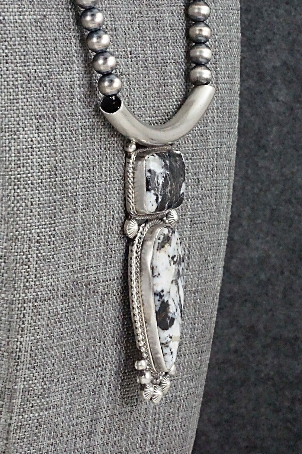 White Buffalo & Sterling Silver Necklace - Tom Lewis