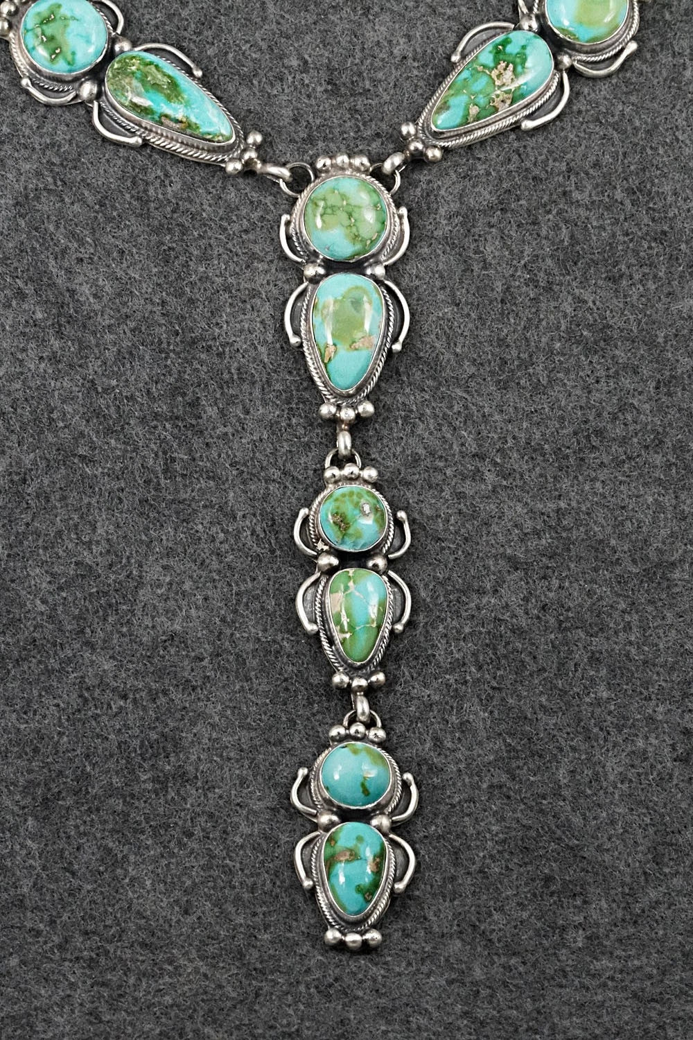 Turquoise & Sterling Silver Necklace and Earrings Set - Kathleen Livingston