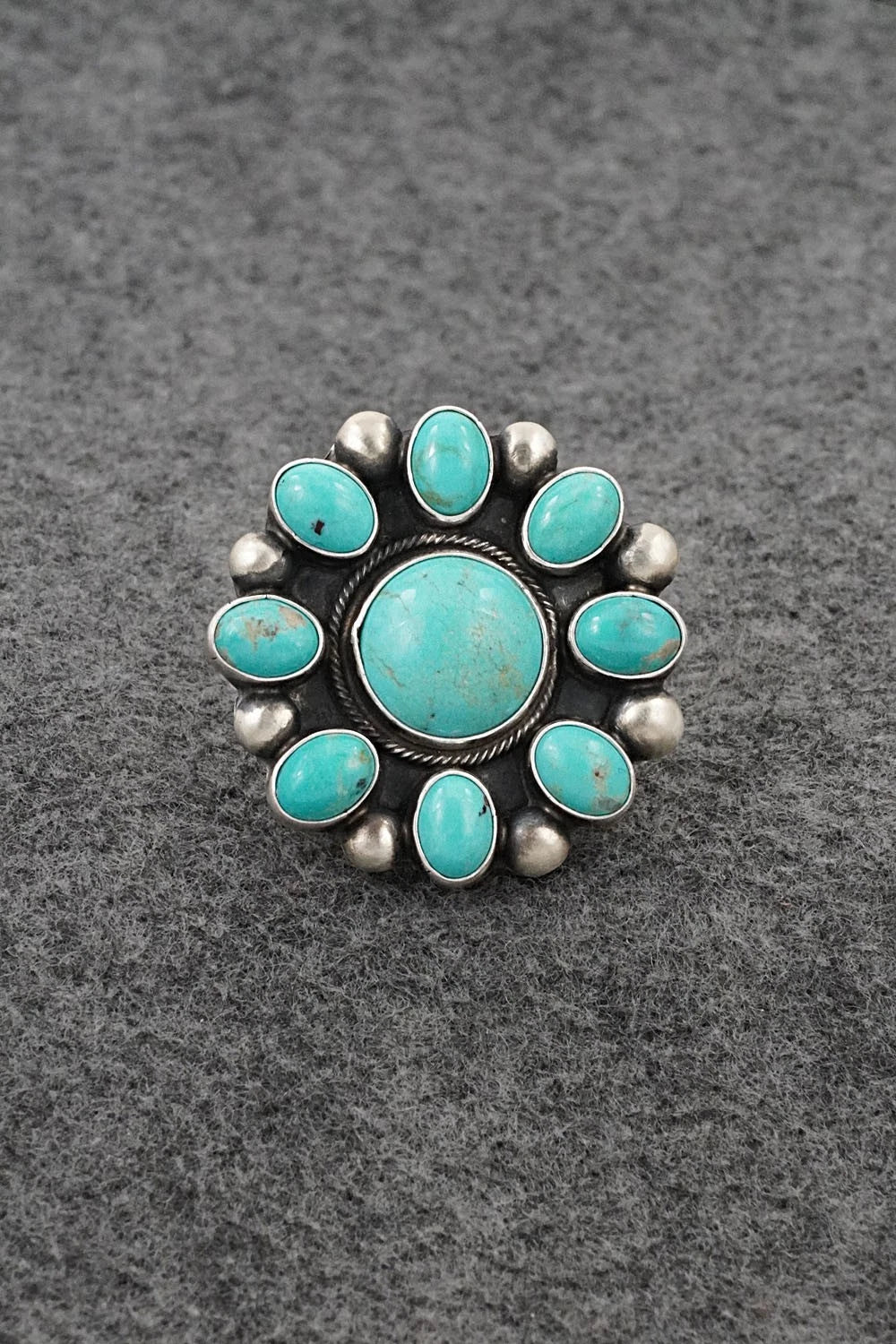 Turquoise & Sterling Silver Ring - Kathleen Livingston - Size Adjustable