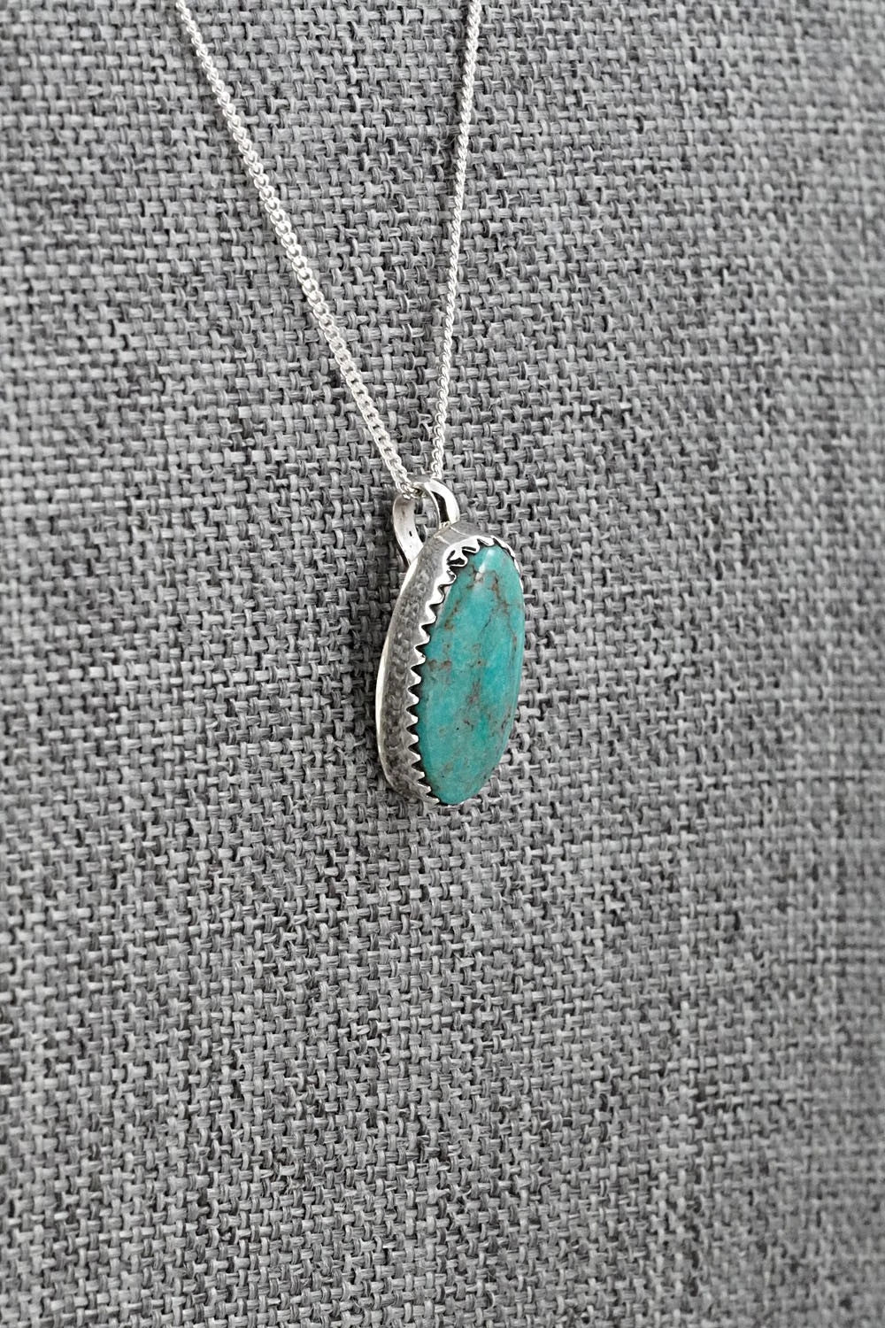 Turquoise & Sterling Silver Necklace and Earrings Set - Murray Hannaweeka