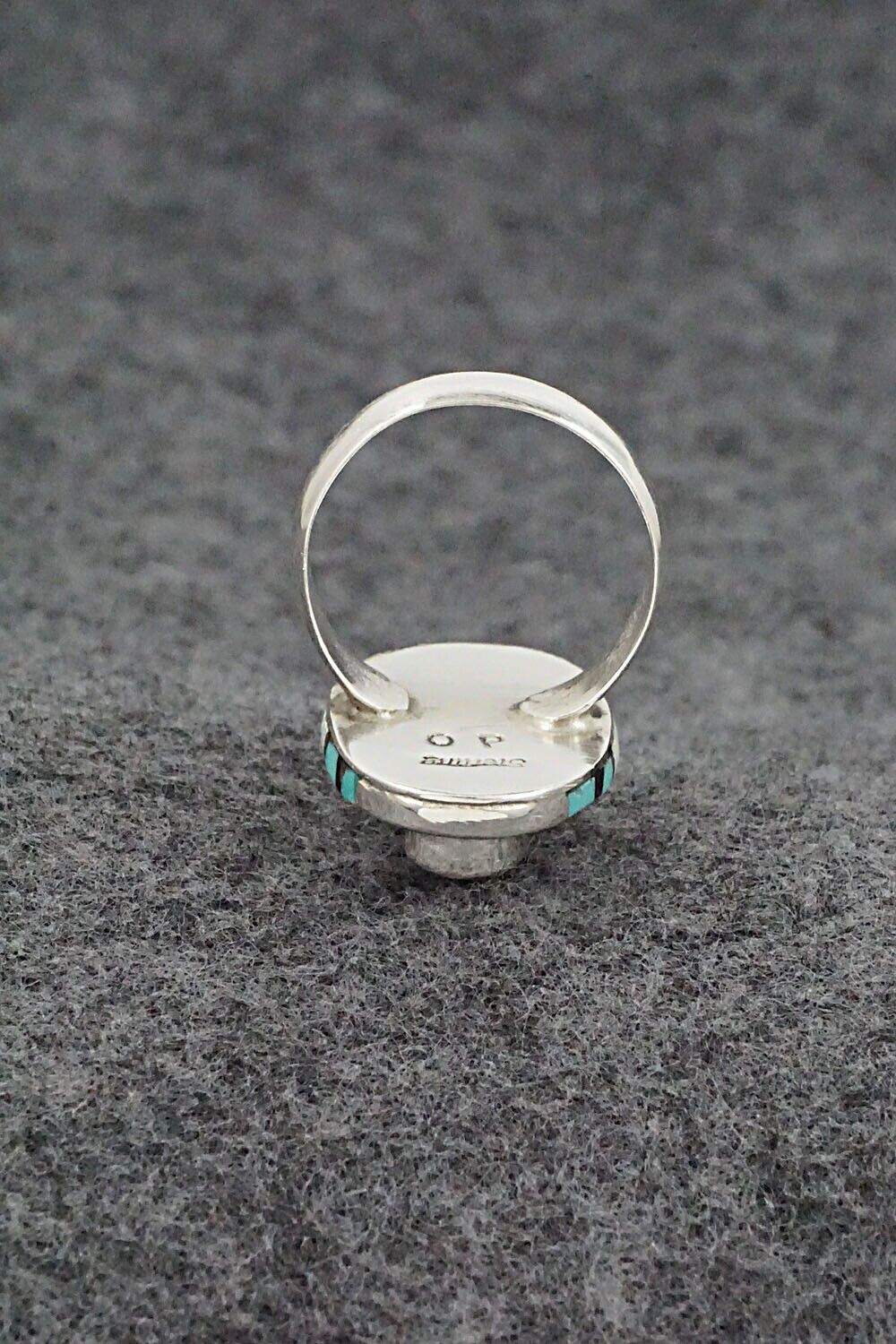 Turquoise, Onyx, Opalite & Sterling Silver Ring - Ophelia Panteah - Sz. 7