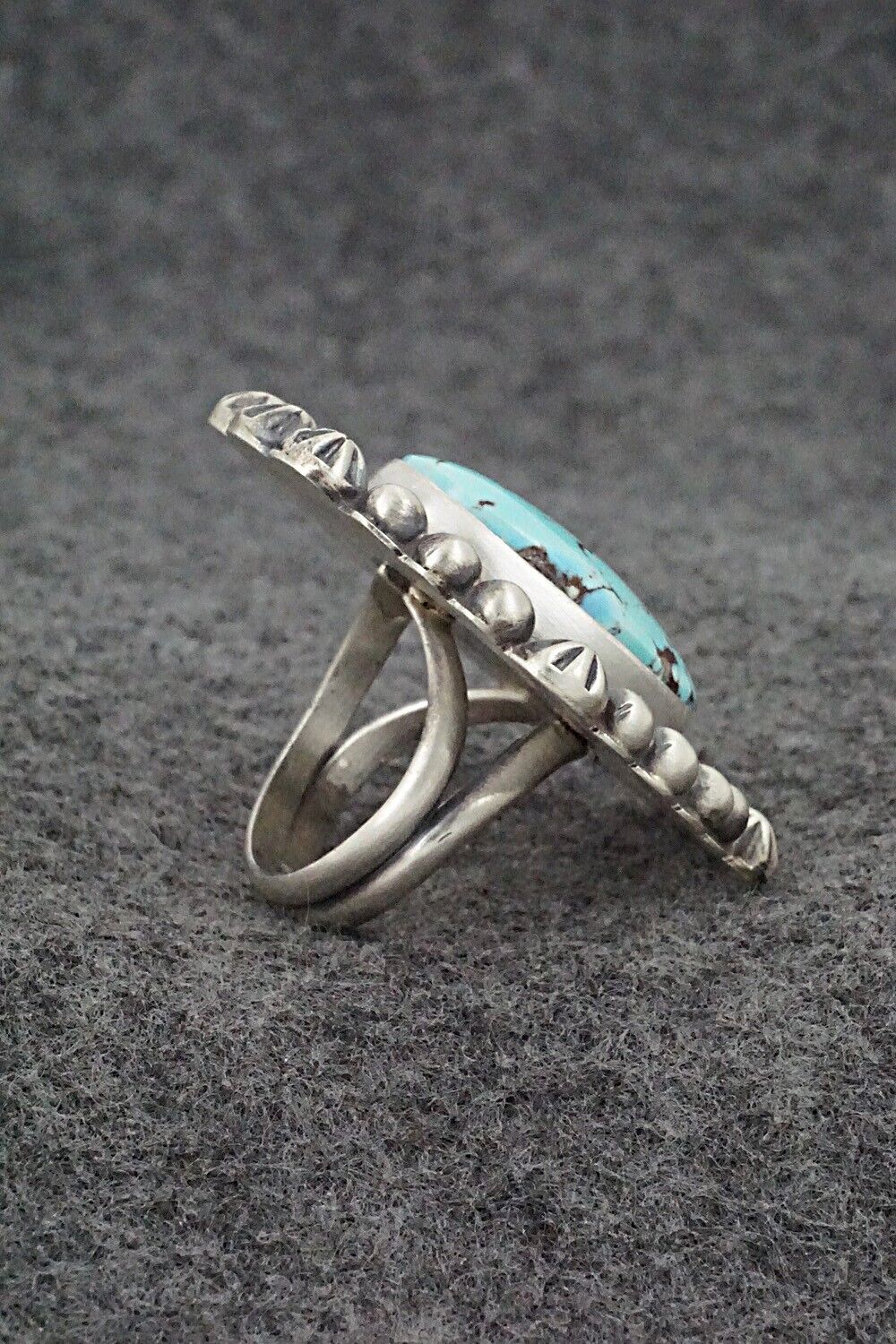 Turquoise & Sterling Silver Ring - Bobby Johnson - Size 6.5