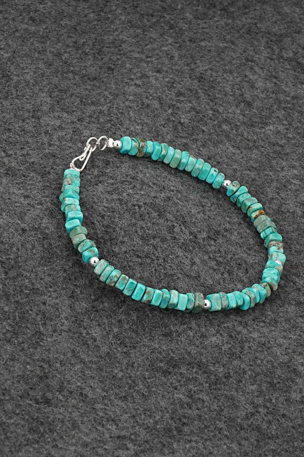 Turquoise & Sterling Silver Bracelet - Doreen Jake