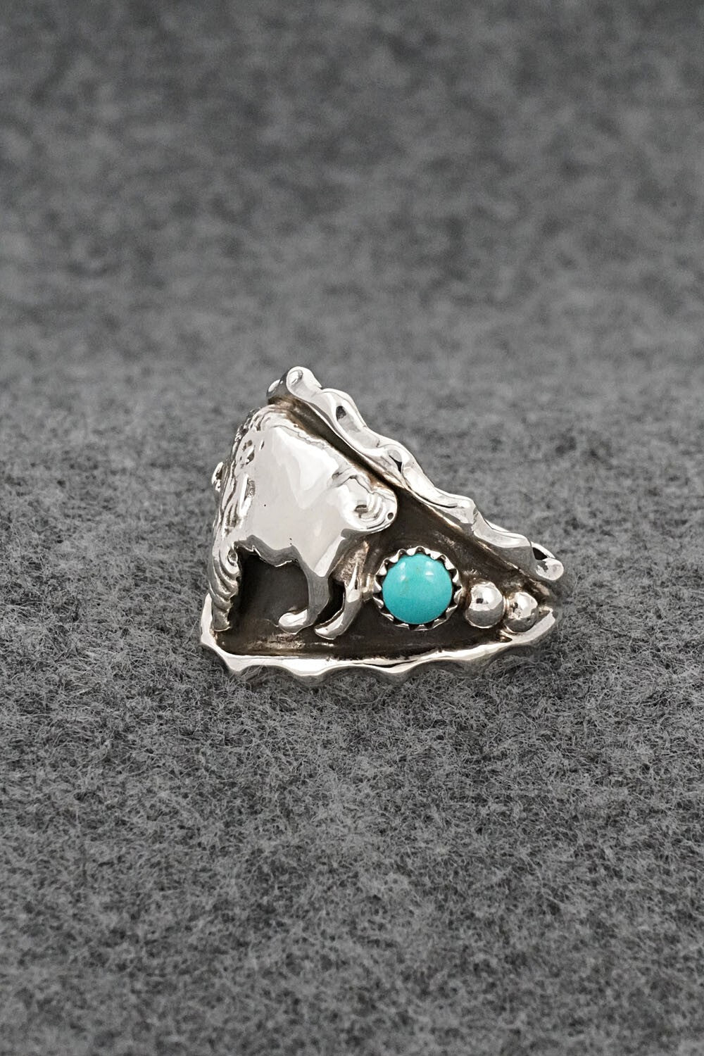 Turquoise & Sterling Silver Ring - Genevieve Francisco - Size 11