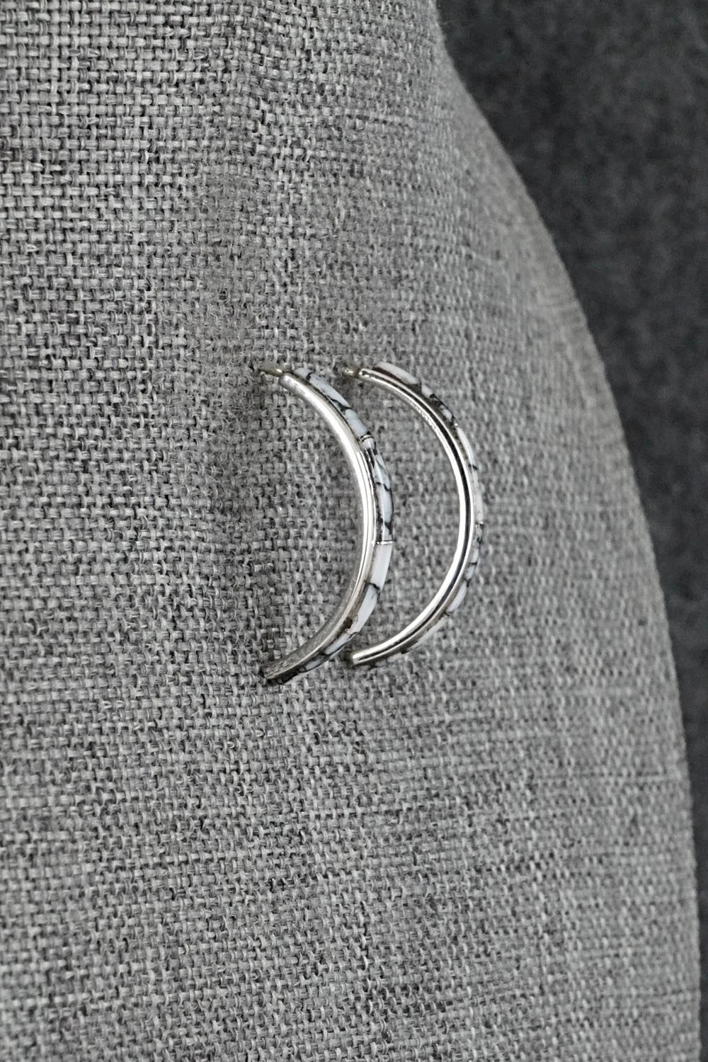 White Buffalo & Sterling Silver Earrings - Nathaniel Johnson