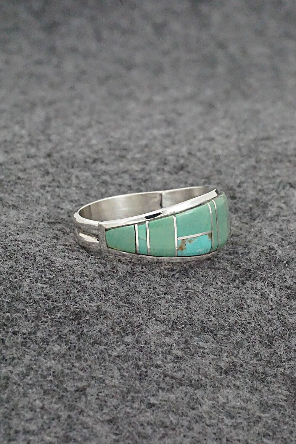 Turquoise & Sterling Silver Ring - Edison Yazzie - Size 11.5