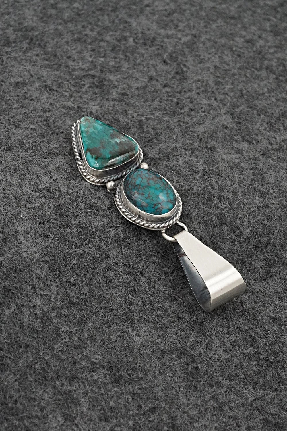 Turquoise & Sterling Silver Pendant - Eugene Gruber