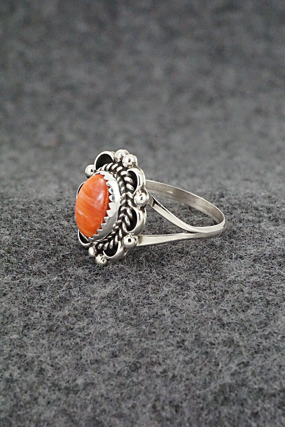 Spiny Oyster & Sterling Silver Ring - Freda Martinez - Size 9