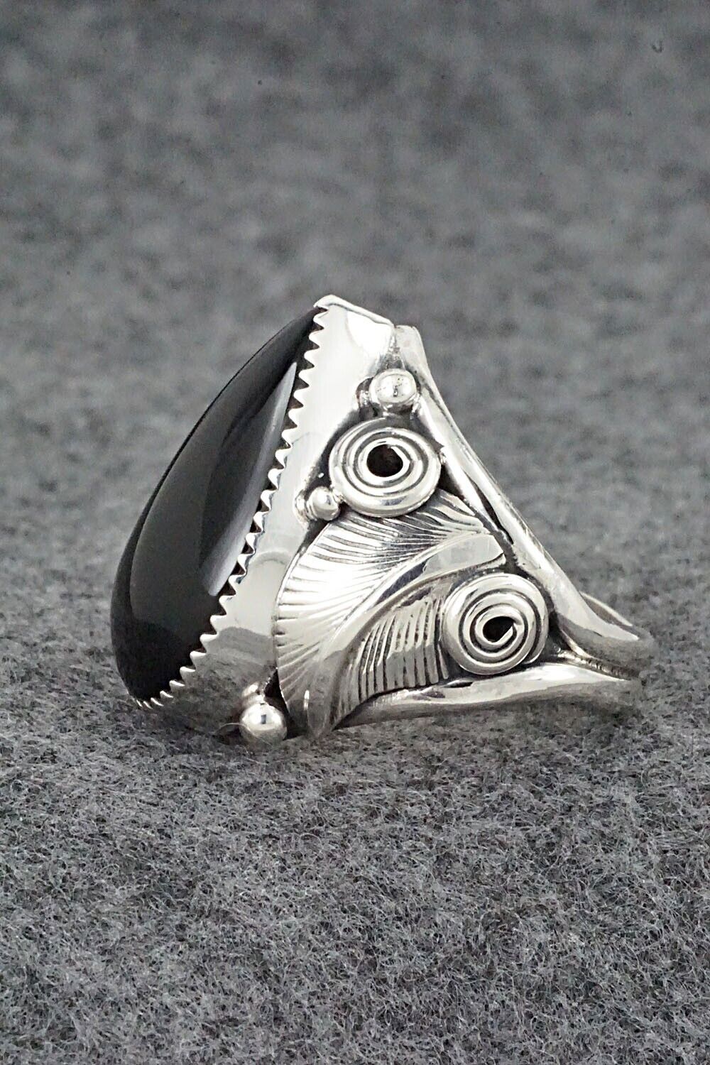 Onyx & Sterling Silver Ring - Darrell Morgan - Size 8