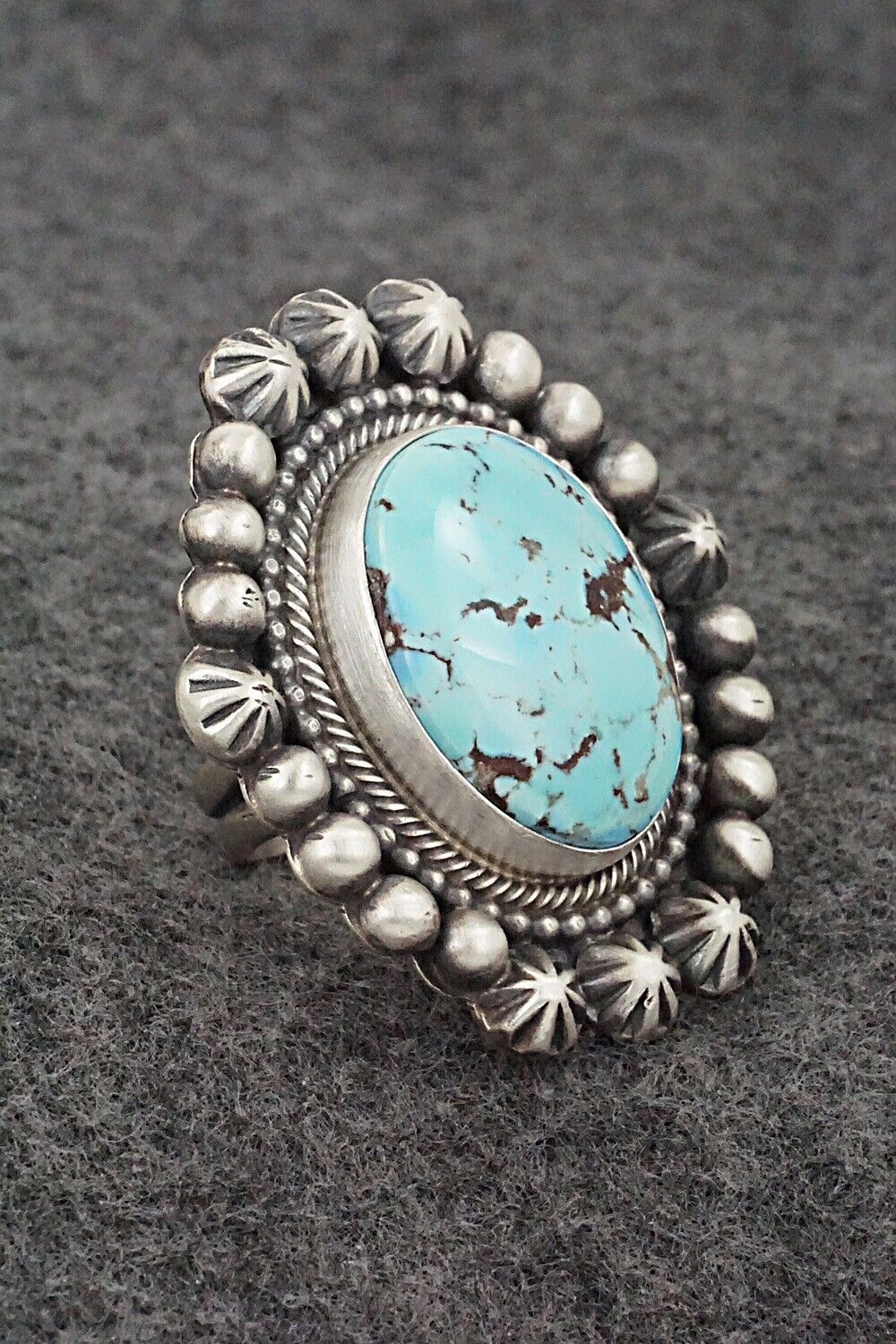 Turquoise & Sterling Silver Ring - Bobby Johnson - Size 6.5