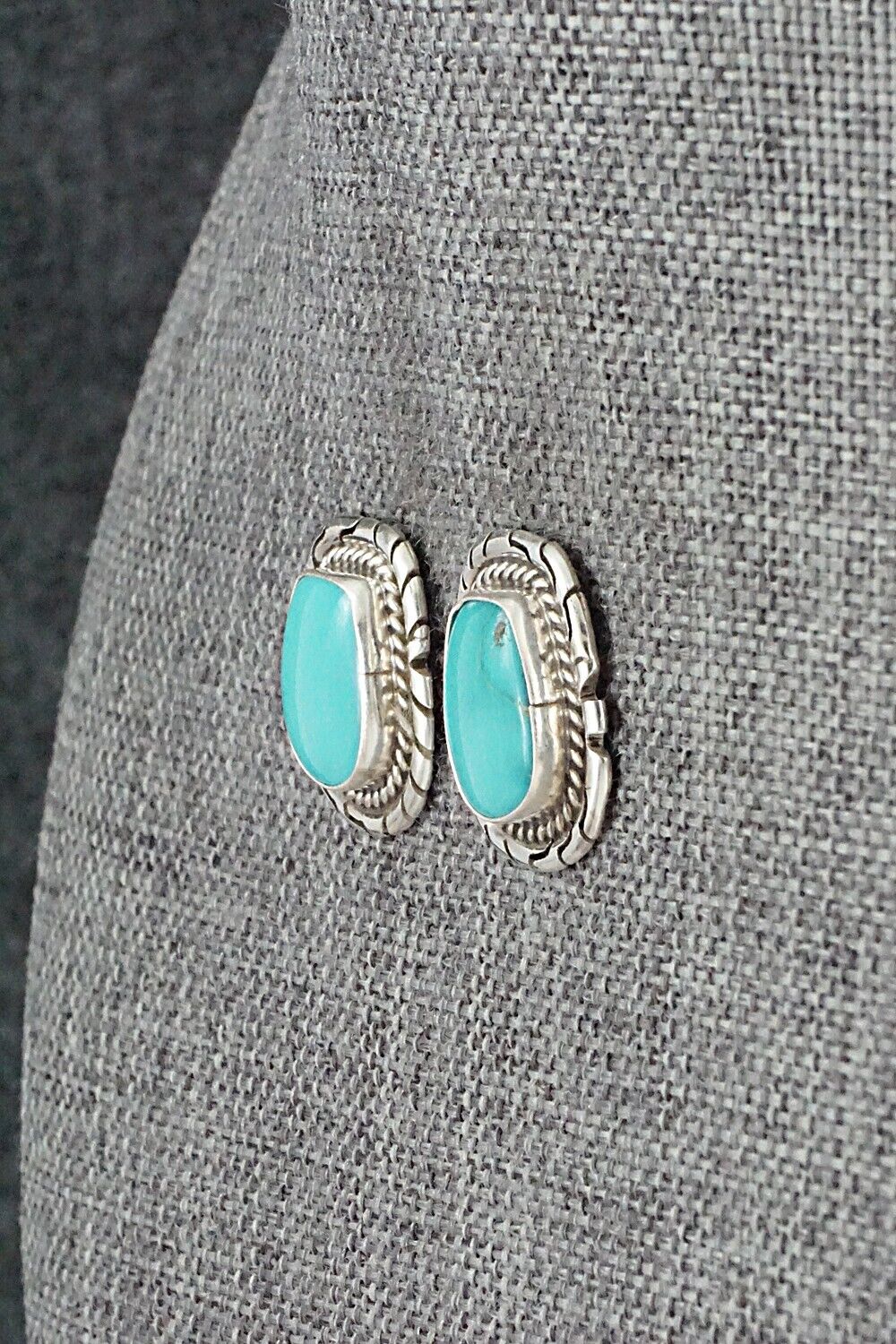 Turquoise & Sterling Silver Earrings - Peggy Skeets
