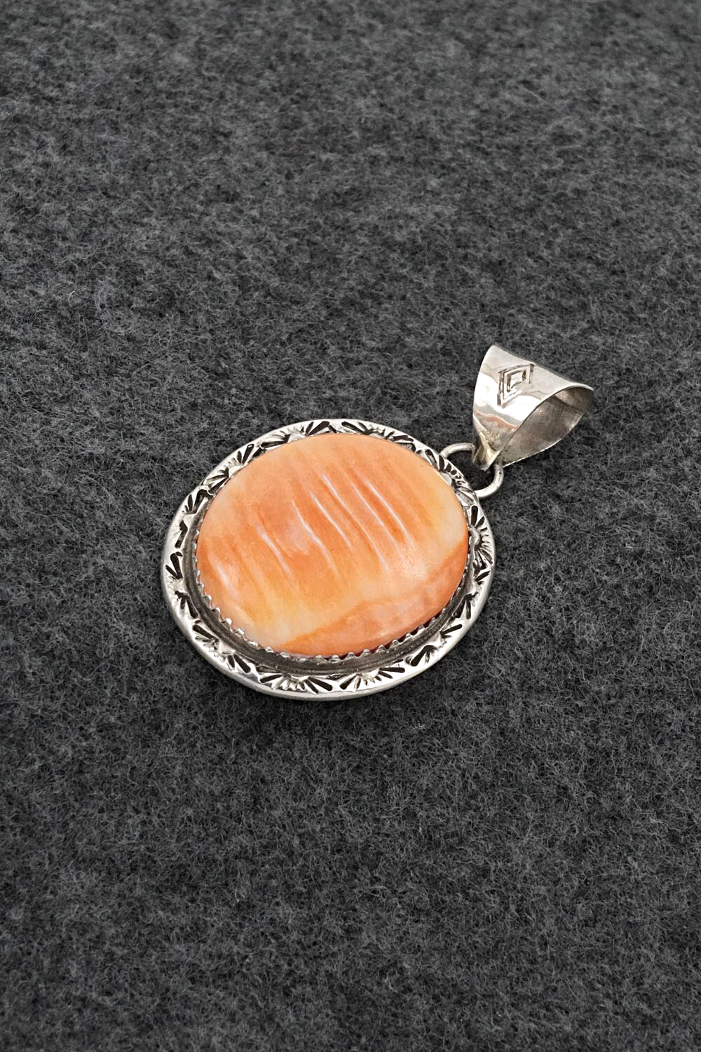 Spiny Oyster & Sterling Silver Pendant - Ernest Hawthorne