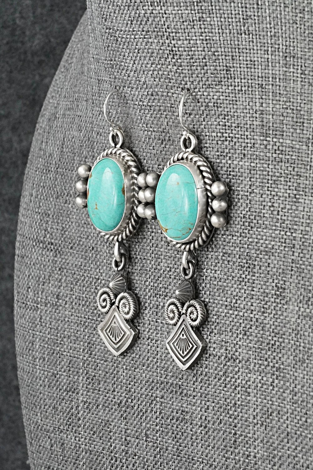 Turquoise & Sterling Silver Earrings - Michael Calladitto