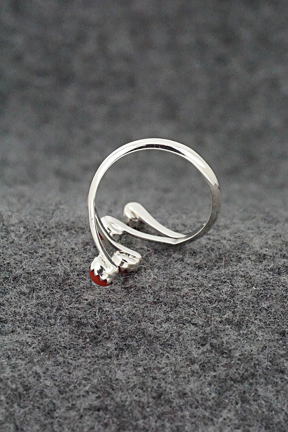 Coral & Sterling Silver Ring - Harris Largo - Size 9