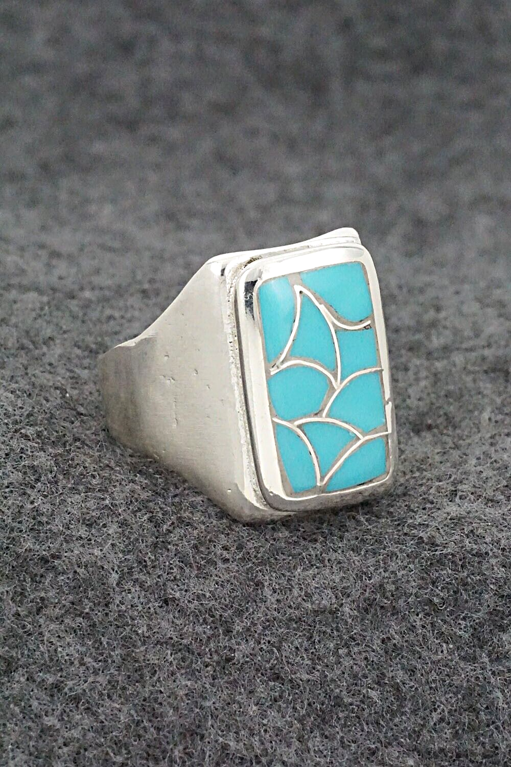 Turquoise & Sterling Silver Ring - Orena Leekya - Size 10.5