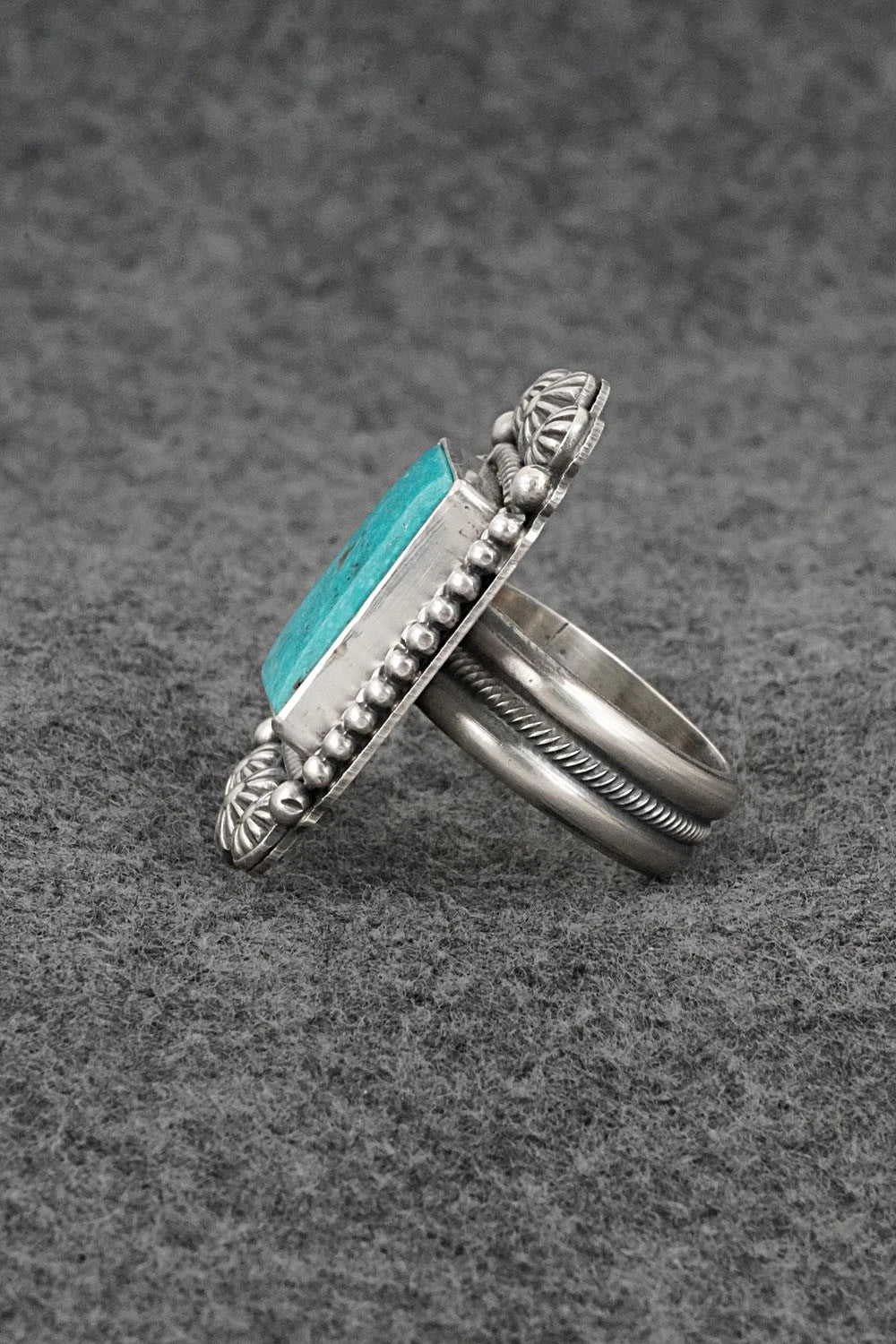 Turquoise & Sterling Silver Ring - Michael Calladitto - Size 8.5