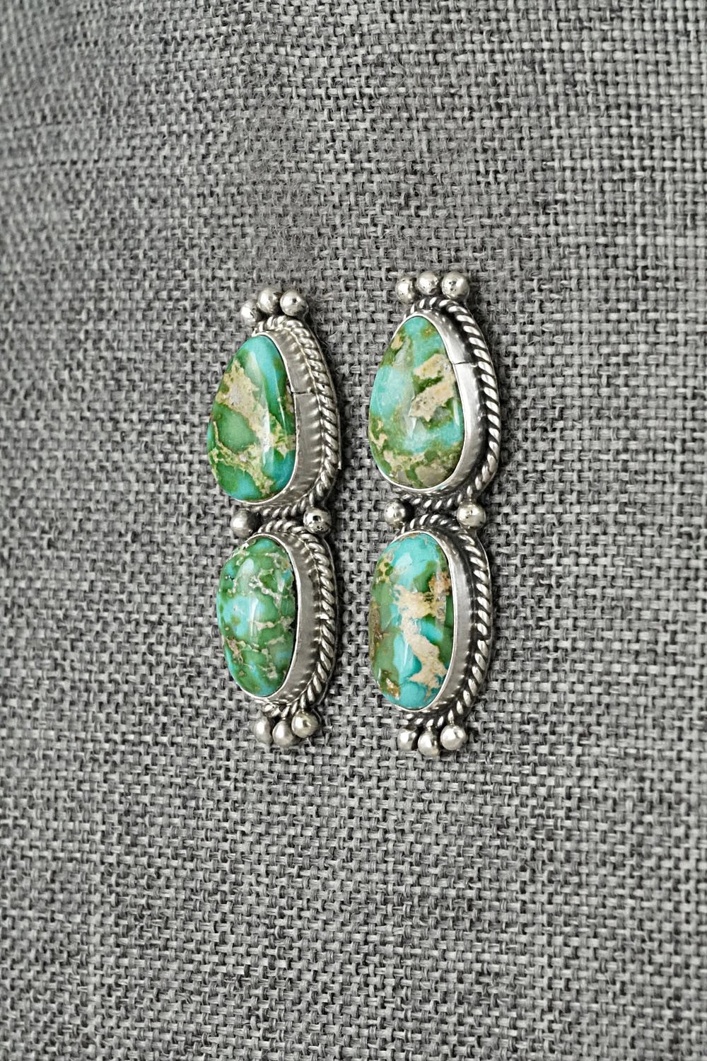 Turquoise & Sterling Silver Earrings - Rena Begay