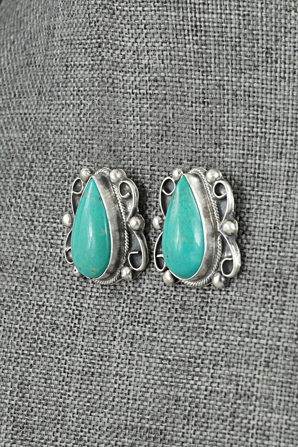 Turquoise & Sterling Silver Earrings - Kobe Martinez