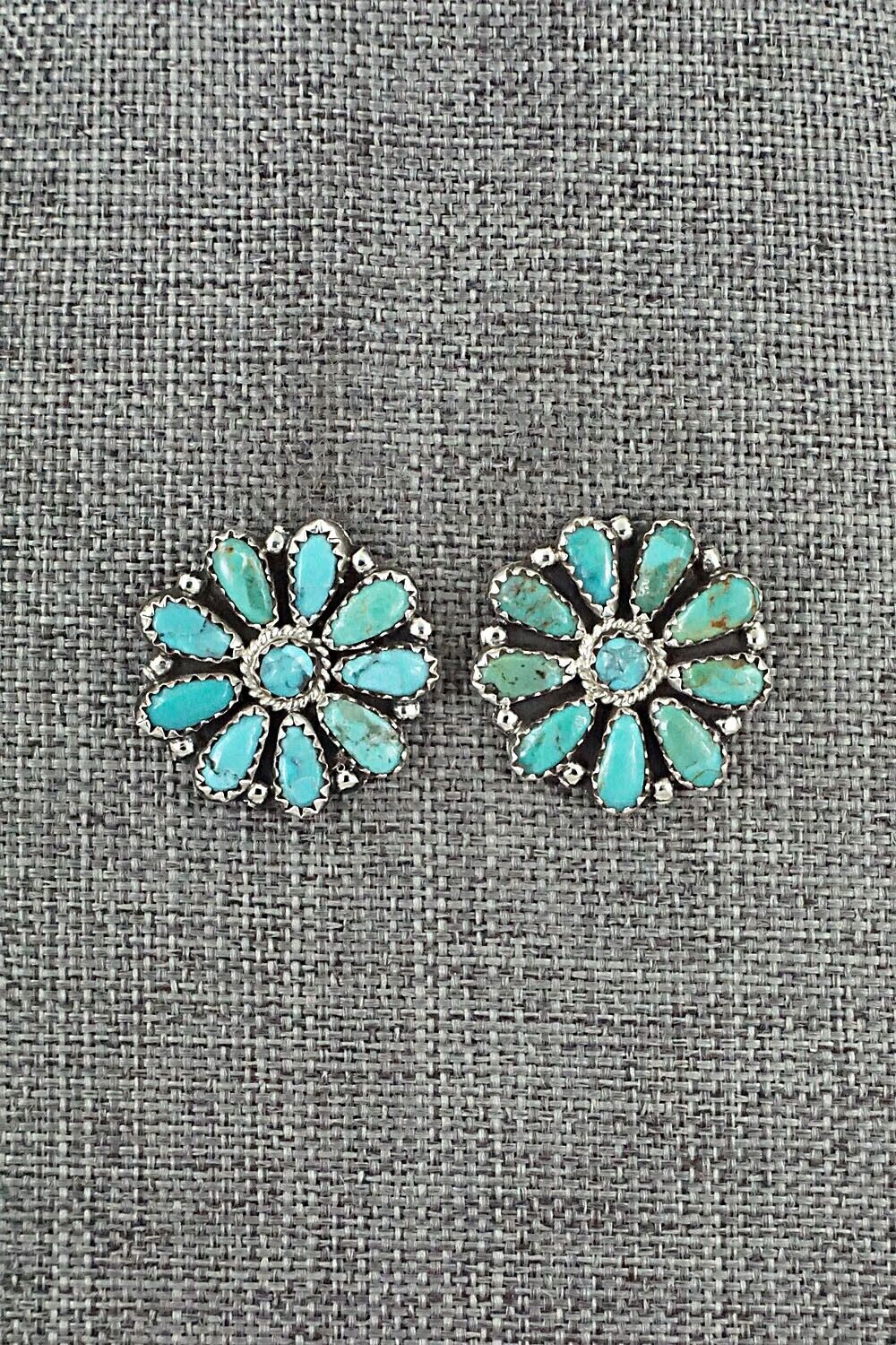 Turquoise and Sterling Silver Earrings - Zeita Begay