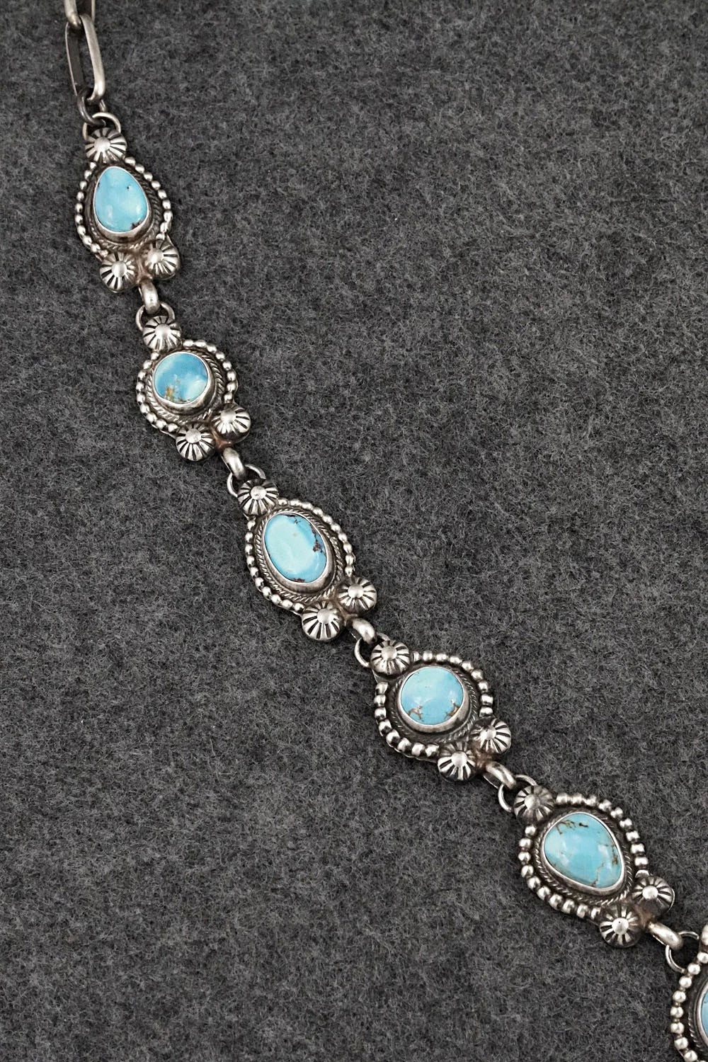 Turquoise & Sterling Silver Necklace and Earrings Set - Kathleen Livingston